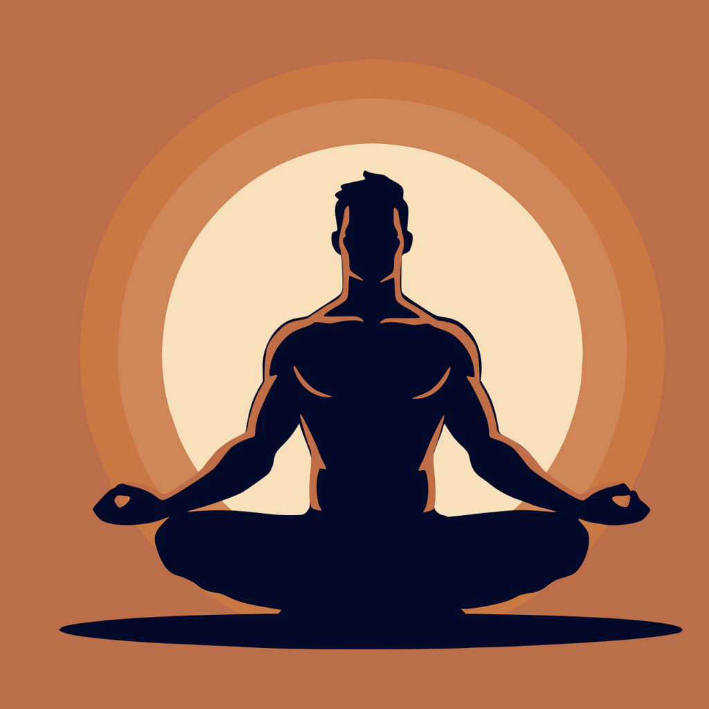 un homme en position de méditation