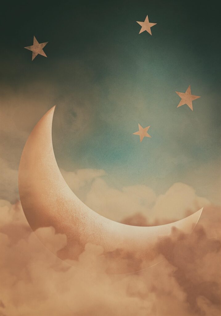 une lune dans le ciel